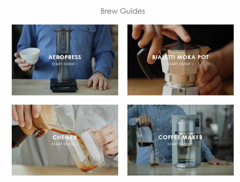 Brew Guide tudásközpont nyitóoldala
